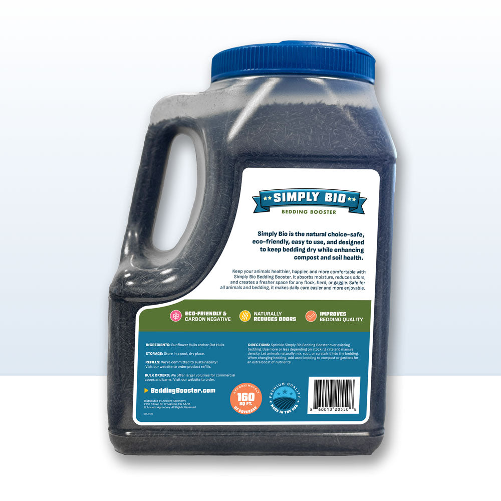 Simply Bio Bedding Booster - Back of Packaging